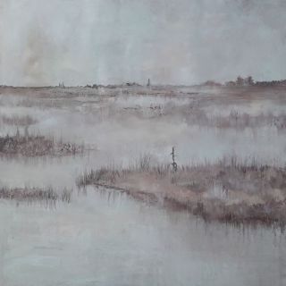 Moorlandschaft im Nebel